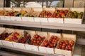 Tomatoes and vegetables in a market stand of Moustiers Sainte-Marie in Provence, France Royalty Free Stock Photo