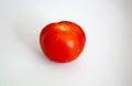 Tomatoes on a white background lay flat on the concept of food