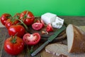 Tomatoes and white greek cheese Royalty Free Stock Photo