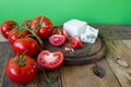 Tomatoes and white greek cheese Royalty Free Stock Photo