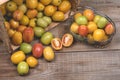 Tomatoes on a wooden background