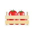 Tomatoes in wooden crate. Vector illustration crate, wooden, background, box, container, Royalty Free Stock Photo