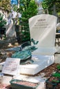 Tomb of Armand Fernandez Arman on Pere Lachaise Cemetery in Paris. Arman 1928-2005 was a French-born American artist Royalty Free Stock Photo