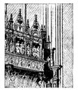 Tomb of Cardinal dAmboise at Rouen vintage engraving