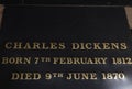 Tomb of Charles Dickens inside Westminster Abbey, London