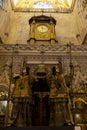 the tomb of Christopher Columbus on the south side of the historic Seville Cathedral. Royalty Free Stock Photo