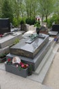 Edith Piaf grave stone, Pere Lachaise, Paris, France