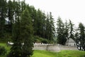 Tomb or Graves at Campanile di curon venosta vecchia or Submerged tower of reschensee church deep in Resias Lake Royalty Free Stock Photo