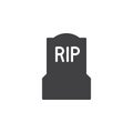 Tomb, headstone icon vector, filled flat sign, solid pictogram isolated on white.