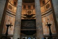 Tomb, interior details in Temple of Hadrian, Pantheon, Rome, Italy Royalty Free Stock Photo