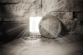 Tomb of Jesus. Jesus Christ Resurrection. Christian easter concept Royalty Free Stock Photo