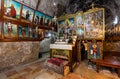 Tomb of Mary holy place in Church of the Sepulchre of Saint Mary, known as Tomb of Virgin Mary, near Jerusalem, Israel Royalty Free Stock Photo