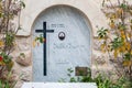 Tomb of Priest Giacomo Capra in Deir Rafat or Shrine of Our Lady Queen of Palestine - Catholic monastery in central Israel Royalty Free Stock Photo