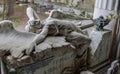 Tomb of the Ribaudo family, monumental cemetery of Genoa, Italy, famous for the cover of the single of the English band Joy Divisi Royalty Free Stock Photo