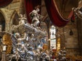 Tomb of Saint John of Nepomuk in St. Vitus Cathedral Interior at Prague Castle - Prague, Czech Republic Royalty Free Stock Photo