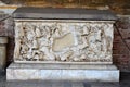 Tomb sculptures in the Monumental Cemetery at the Leaning Tower of Pisa