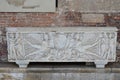 Tomb sculptures in the Monumental Cemetery at the Leaning Tower of Pisa