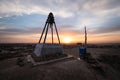 Tomb at the top of Jumart kassab hill at Mizdakhan cemetery at khodjeyli, Karakalpakstan, Uzbekistan Royalty Free Stock Photo