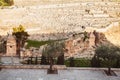 Tomb of Zechariah and Tomb of Absalom and Mount of Olives Cemetery in Jerusalem , Israel Royalty Free Stock Photo