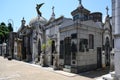 Tombs, angel statue and crosses on La Recoleta Cemetery, Buenos Aires. Argentina Royalty Free Stock Photo