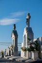 Tombs of a Catholic cemetery, Galicia. Spain Royalty Free Stock Photo