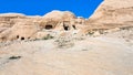 Tombs and caves at Bab as-Siq road to Petra Royalty Free Stock Photo
