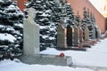 Tombs of Stalin and Other Soviet Leaders Covered Snow Royalty Free Stock Photo