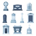 Tombs stone grave vector construction set