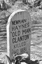 Tombstone cemetery grave marker for Old Man Clanton