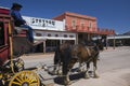 Tombstone, Arizona, USA, April 6, 2015, stage coach in old western town home of Doc Holliday and Wyatt Earp and Gunfight at the Royalty Free Stock Photo