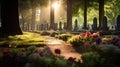 tombstone catholic cemetery Royalty Free Stock Photo