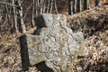 Tombstone christian stone cross closeup