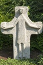 Tombstone Cross, modern art on cemetery Royalty Free Stock Photo