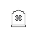 Tombstone with crossed bones outline icon