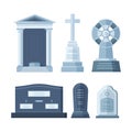 Tombstone crypt vector construction for dead people.