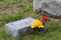 Tombstone with Father and flowers Royalty Free Stock Photo