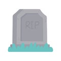 Tombstone and grass isolated design icon Royalty Free Stock Photo