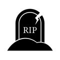 Tombstone, graveyard on white background. Pictogram, icon set illustration. Useful for website design, banner, print media, mobile