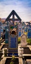 Tombstone at the happy cemetery Romania