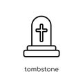 Tombstone icon. Trendy modern flat linear vector Tombstone icon Royalty Free Stock Photo