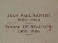 Tombstone of Jean Paul Sartre and Simone de Beauvoir