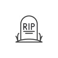 Tombstone line icon