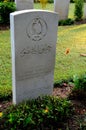 Tombstone of Pakistani soldier from Baloch Regiment in British Indian Army at Kranji Cemetery Singapore