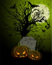 Tombstone and Pumpkins Royalty Free Stock Photo