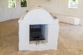 The tombstone in the reconstructed tomb Rabbi Nakhman Katufa near the kibbutz Baram in Western Galilee in Israel