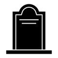 Tombstone solid icon. Coffin vector illustration isolated on white. Cemetery glyph style design, designed for web and