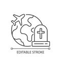 Tombstone tourism linear icon