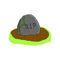 Tombstone vector illustration, Rest in Peace Royalty Free Stock Photo