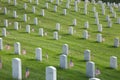 Tombstones at Arlington National Cemetery on Memorial Day Royalty Free Stock Photo