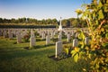 Tombstones in the Canadian cemetery of soldiers who fell during the Second World War in Ortona in the province of Chieti Italy